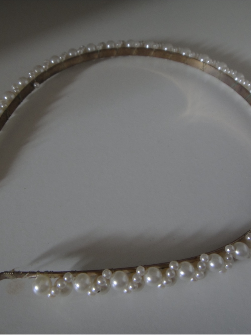 Pearl Trimmed Gold-Tone Headband for Women